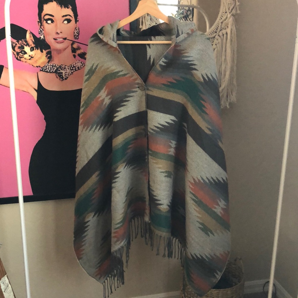 Earth bound hooded shawl